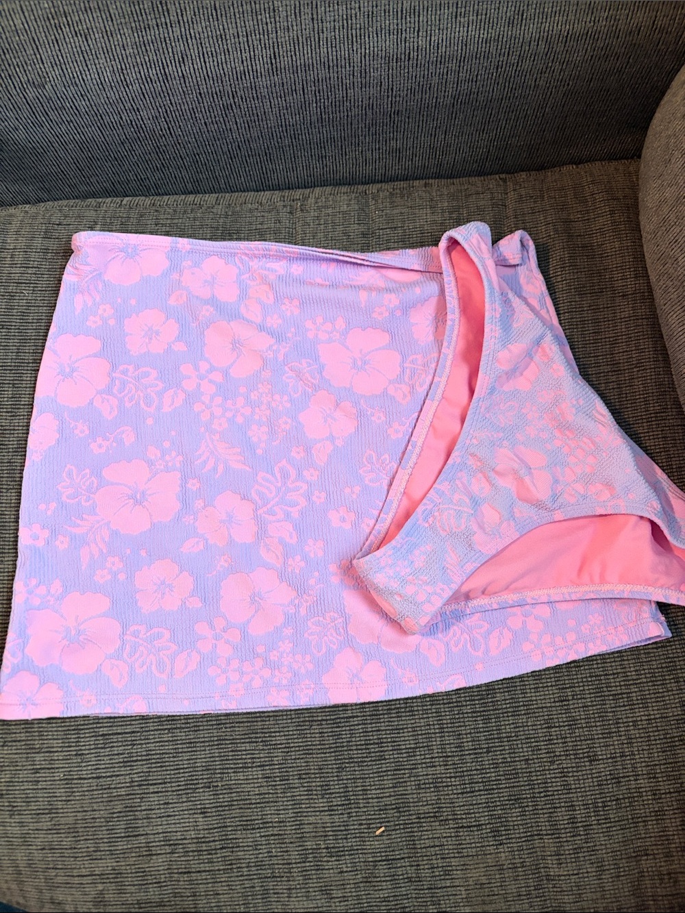Pink Floral Women’s Swim Sarong with Coordinating Briefs